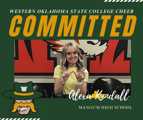Western Oklahoma State College has announced six new members of their Cheer team that will be attending Western in the fall. They include Alexa Kendall of Mangum High School.